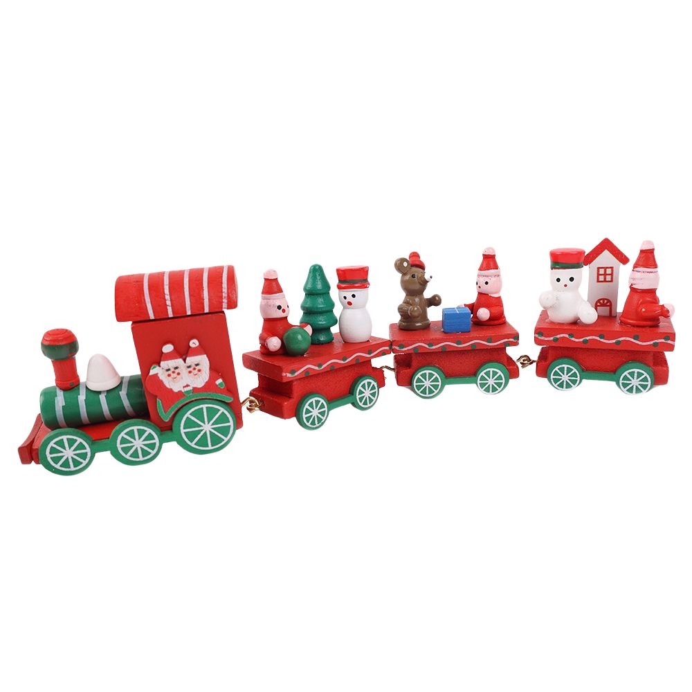 Christmas Wooden Train Ornaments Adorable Snowman and Gingerbread Designs