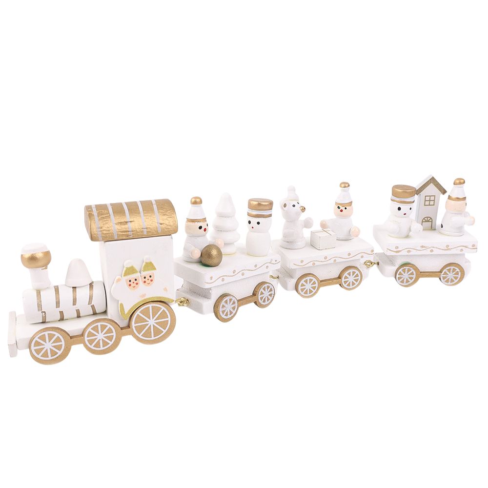 Christmas Wooden Train Ornaments Adorable Snowman and Gingerbread Designs