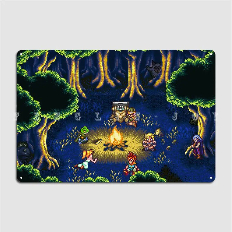 Chrono Trigger Campfire Metal Sign Decoration Garage Club Wall Decor Wall Pub Tin Sign Poster