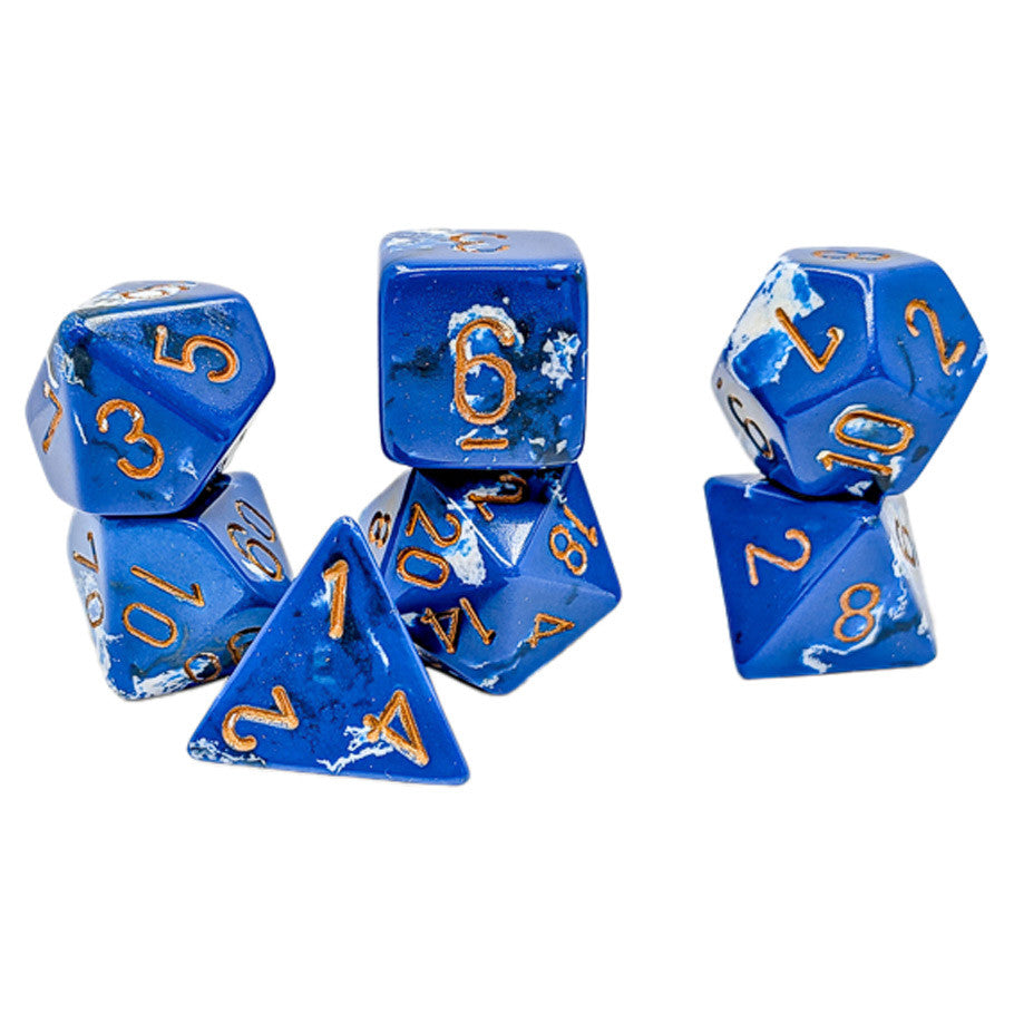 Brush - Wavebreak/Gold Polyhedral 7-Die Set