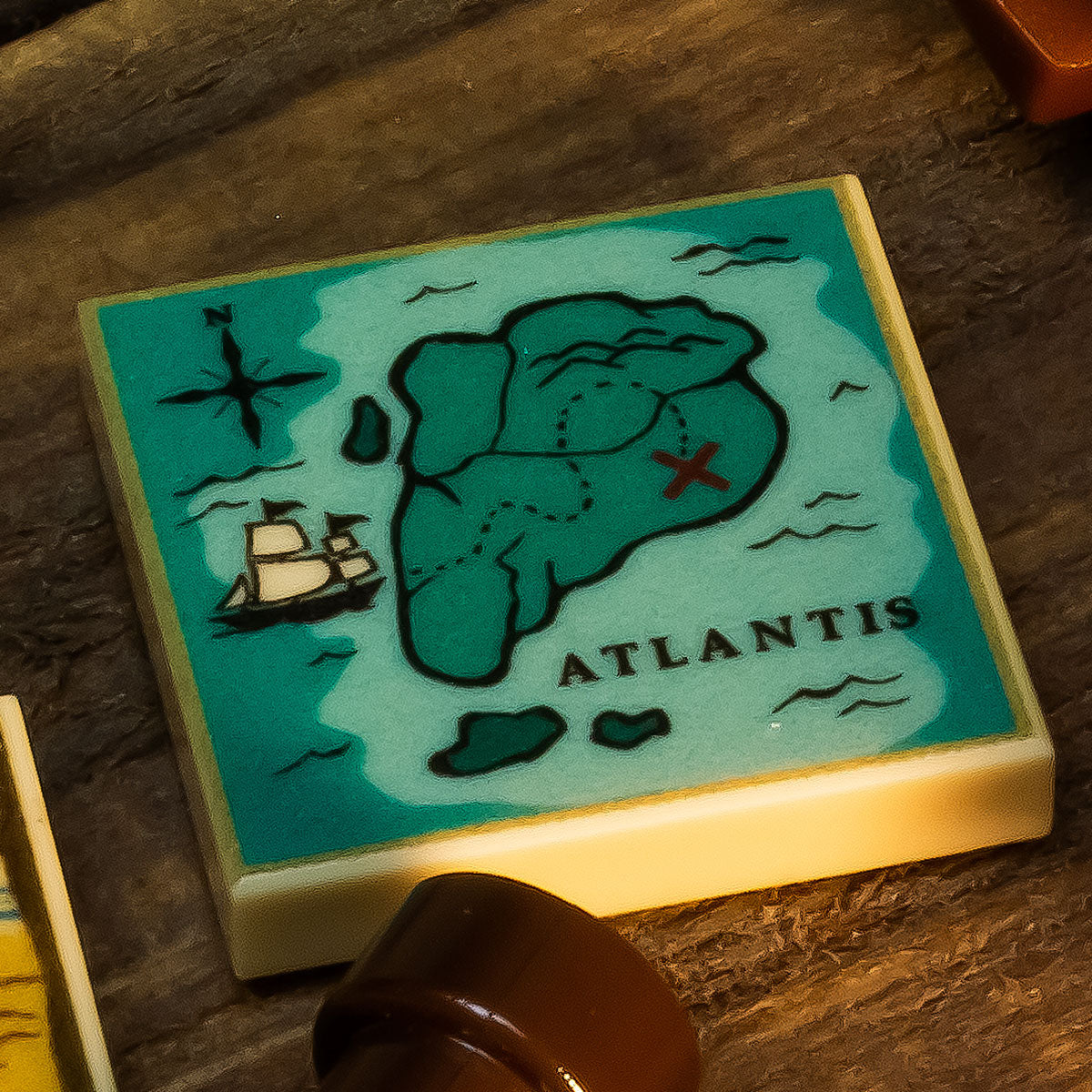 City of Atlantis Treasure Map (2x2 Tile) made using LEGO part - B3 Customs