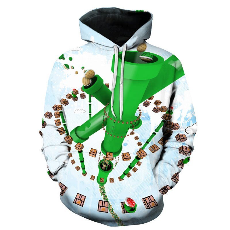 Classic Cartoon Mario Bros 3D Print Jacket Men/Women Casual Streetwear Hoodie Man Cute Clothes Sweat Pour Homme Harajuku