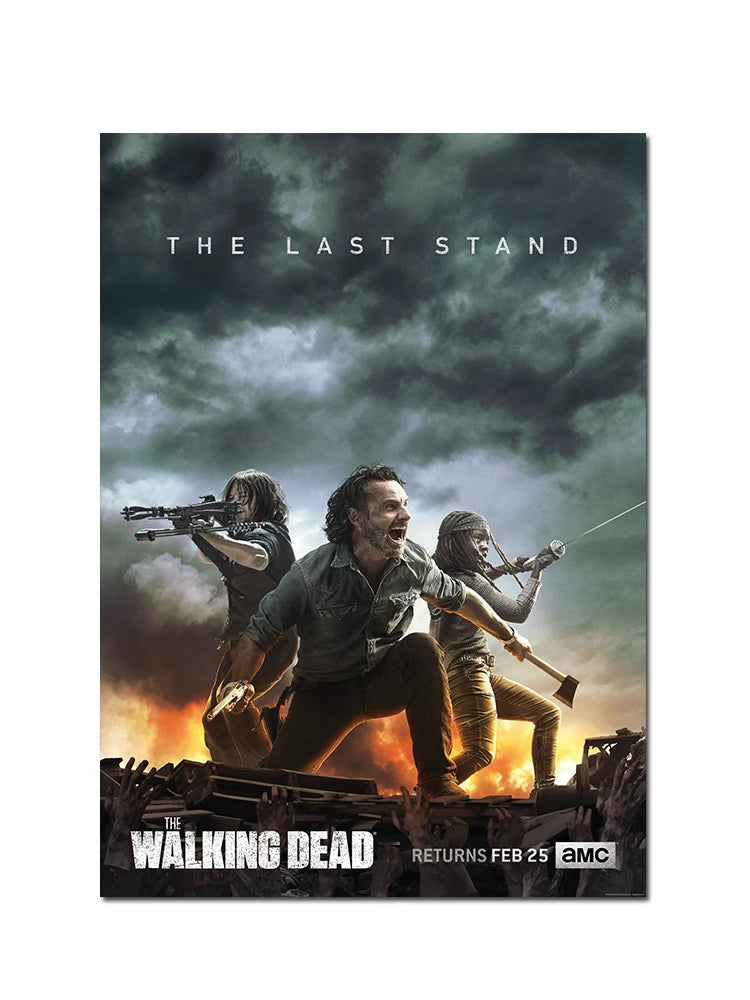 Classic Movie TV The Walking Dead Poster For Living Home Decoration Room Canvas Painting Wall Art Decor Mural Posters