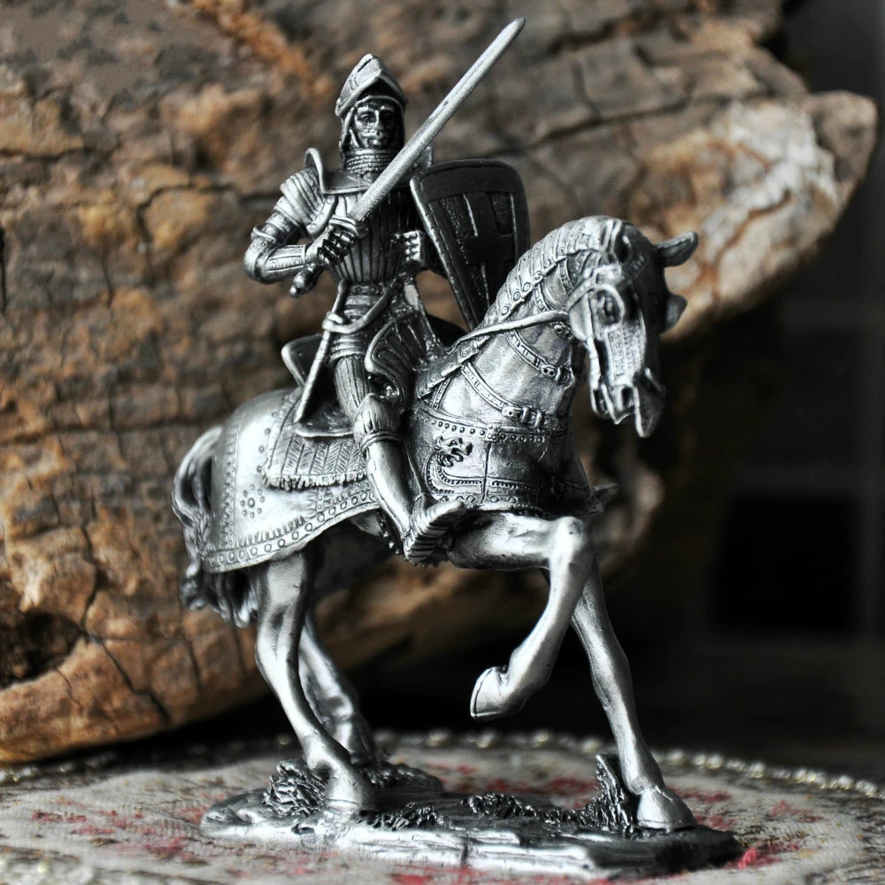 Classical Nordic Medieval Temple Knight Figurine Zinc Alloy Corps Miniature Home Decor Retro Desk Accessories Novel Men Gifts