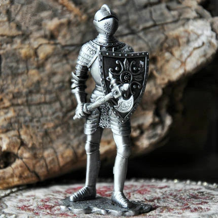 Classical Nordic Medieval Temple Knight Figurine Zinc Alloy Corps Miniature Home Decor Retro Desk Accessories Novel Men Gifts