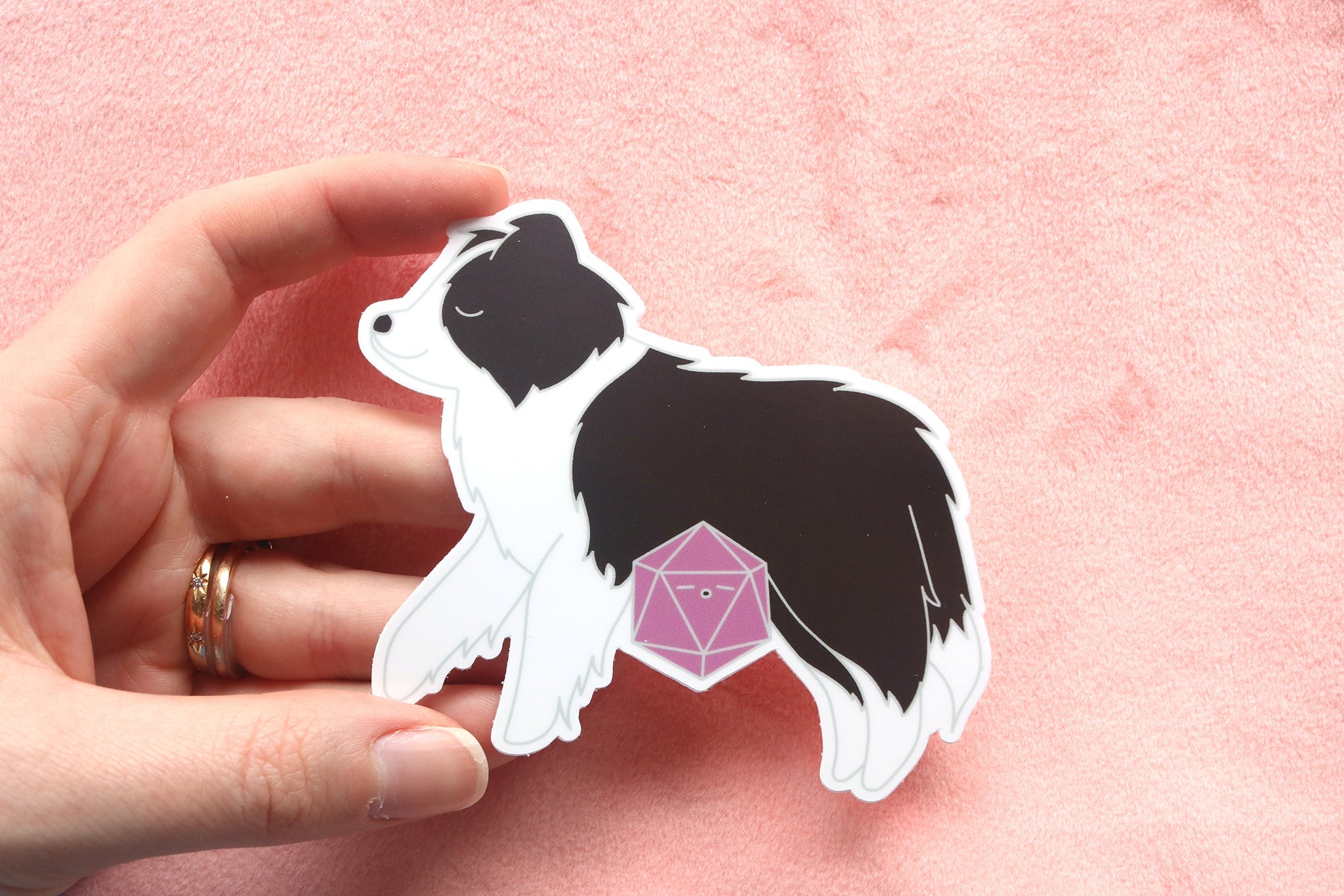 Border Collie D20 Dice Buddy Stickers