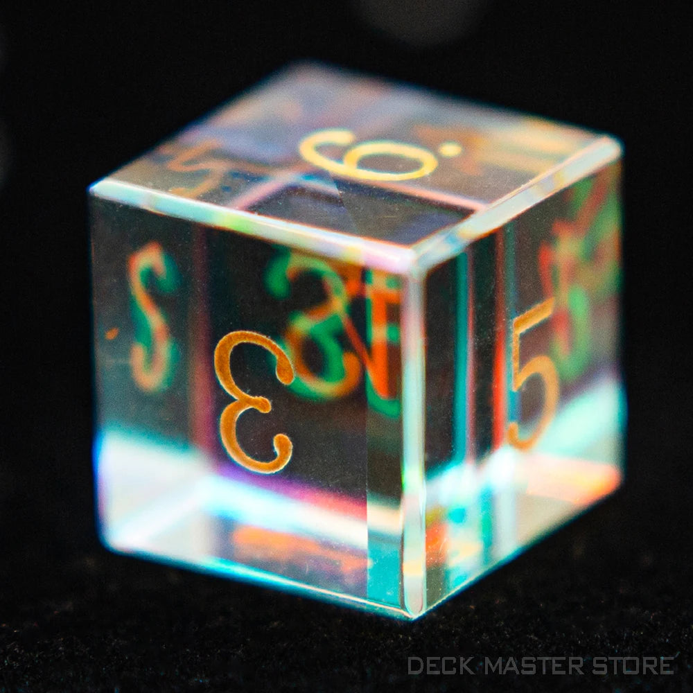 Colorful Glass Dice Polyhedral Gemstone Various Shapes Digital D20 DnD Dice for D&D TRPG Magic Tabletop Games Board Games Dice