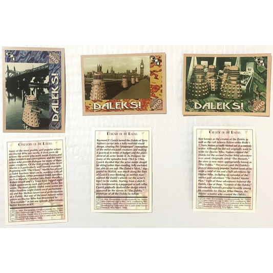 🛸 Vintage 1994 Doctor Who Daleks Foil Trading Cards — Cards 1–3 of 6