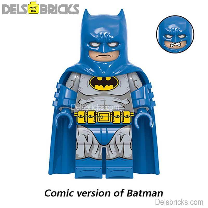 Comic Book Batman Blue/Gray Suit Design Lego Batman Minifigures - 