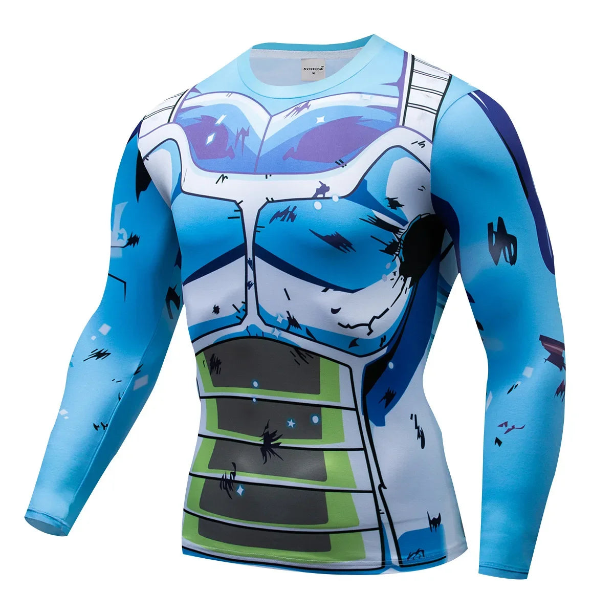 Comic Cosplay Vegeta 3D printed long-sleeved T-shirt, men's spring and autumn casual fashion sports lightweight breathable top