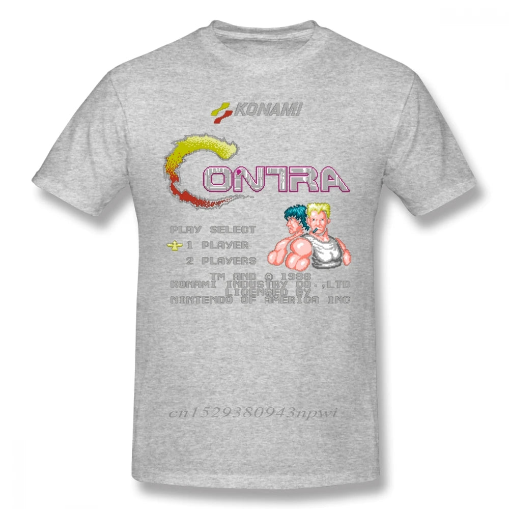 Contra T Shirt Contra T-Shirt Short Sleeve Classic Tee Shirt Funny Graphic Cotton Mens Plus size Tshirt