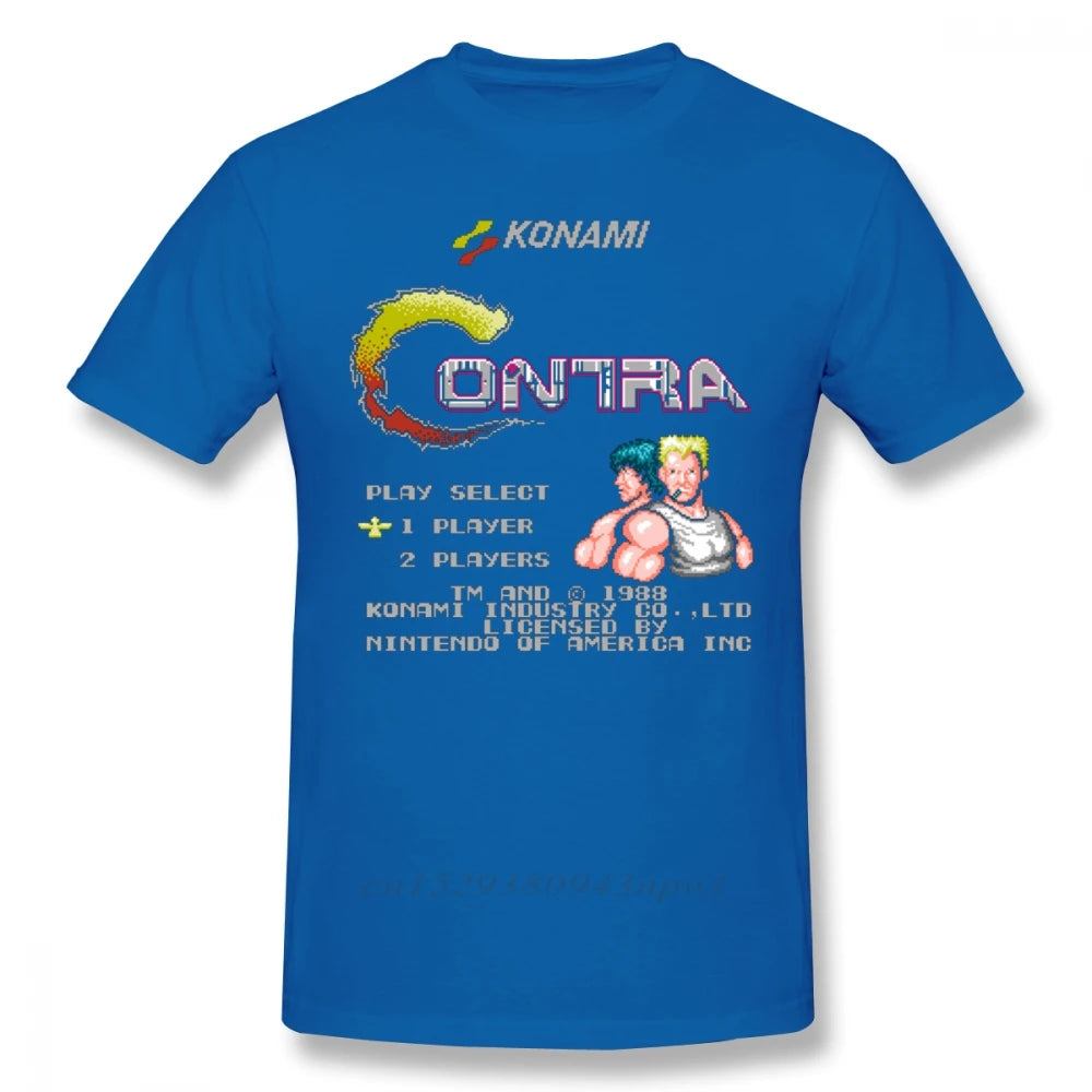 Contra T Shirt Contra T-Shirt Short Sleeve Classic Tee Shirt Funny Graphic Cotton Mens Plus size Tshirt