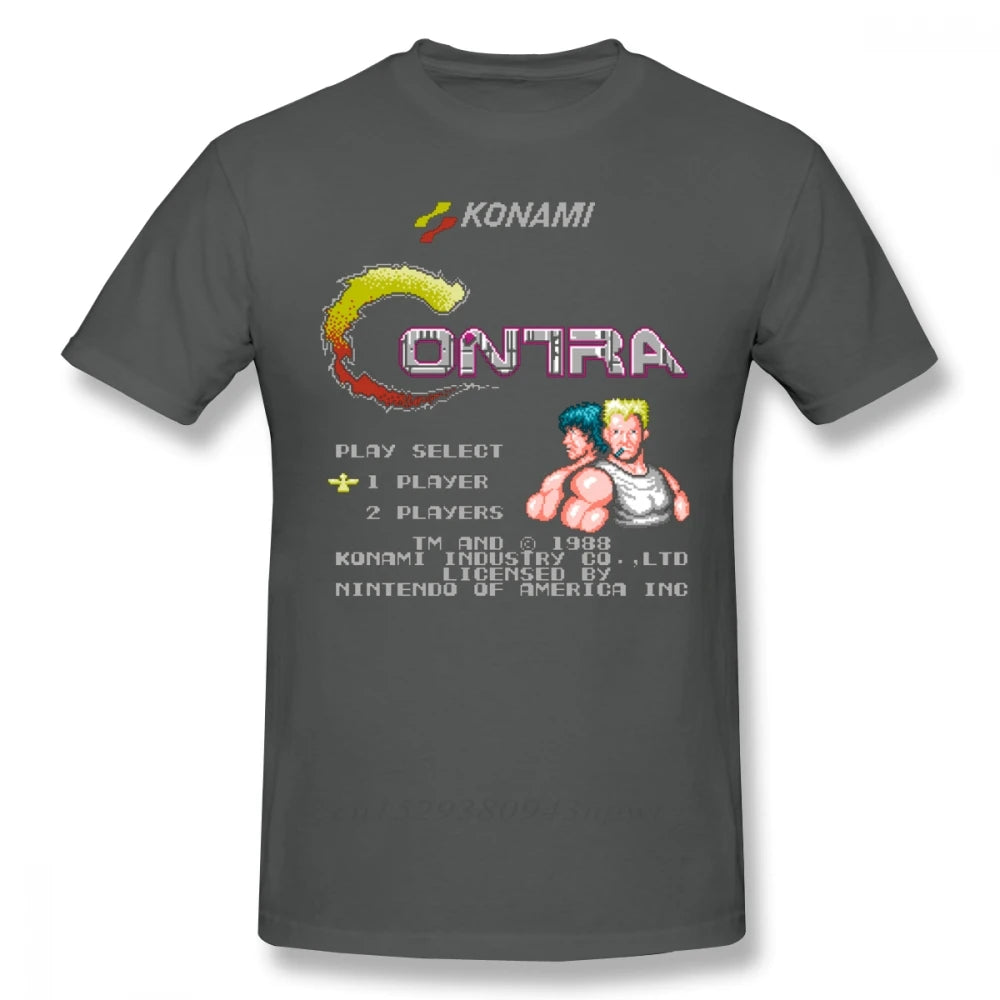 Contra T Shirt Contra T-Shirt Short Sleeve Classic Tee Shirt Funny Graphic Cotton Mens Plus size Tshirt