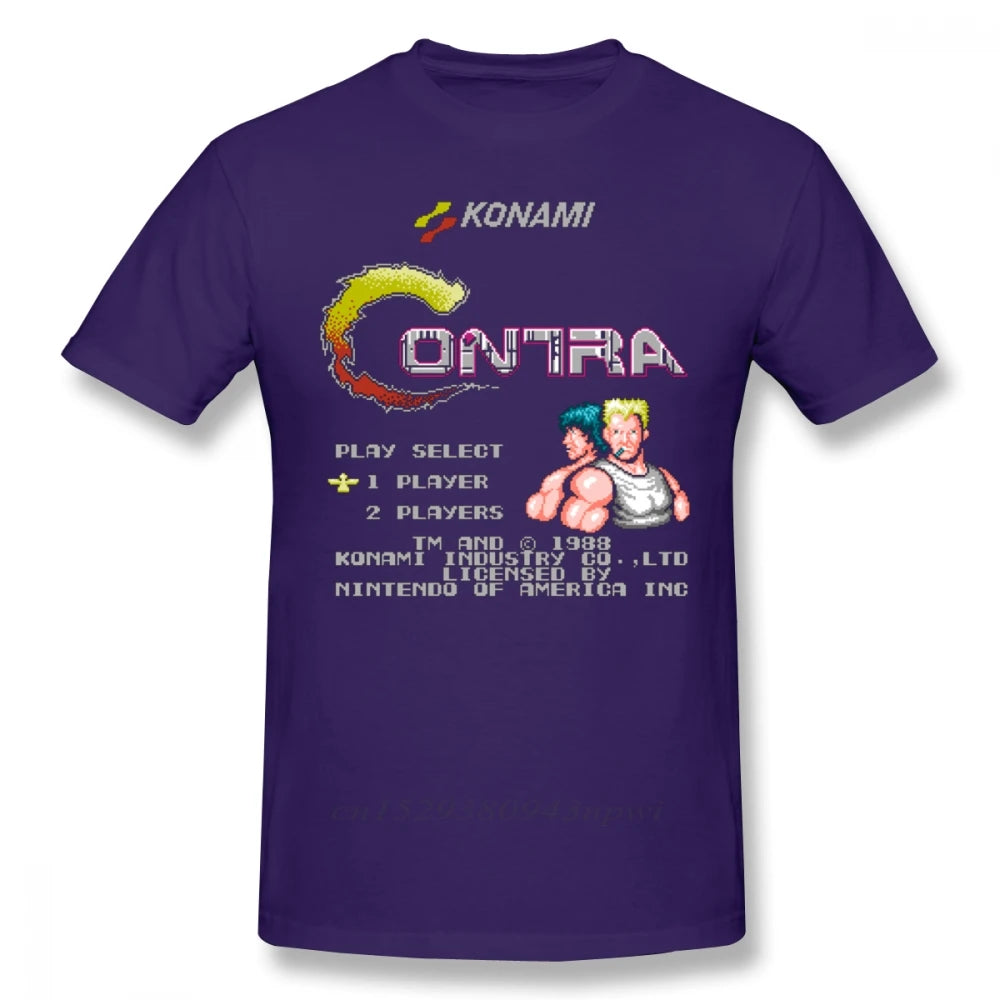 Contra T Shirt Contra T-Shirt Short Sleeve Classic Tee Shirt Funny Graphic Cotton Mens Plus size Tshirt