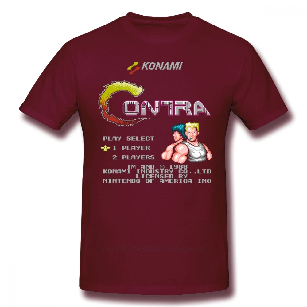 Contra T Shirt Contra T-Shirt Short Sleeve Classic Tee Shirt Funny Graphic Cotton Mens Plus size Tshirt