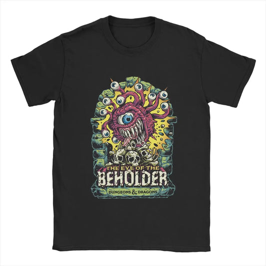 Cool DnD Eye Of The Beholder T-Shirts for Men Crew Neck Pure Cotton T Shirt Game Short Sleeve Tees 4XL 5XL Clothes