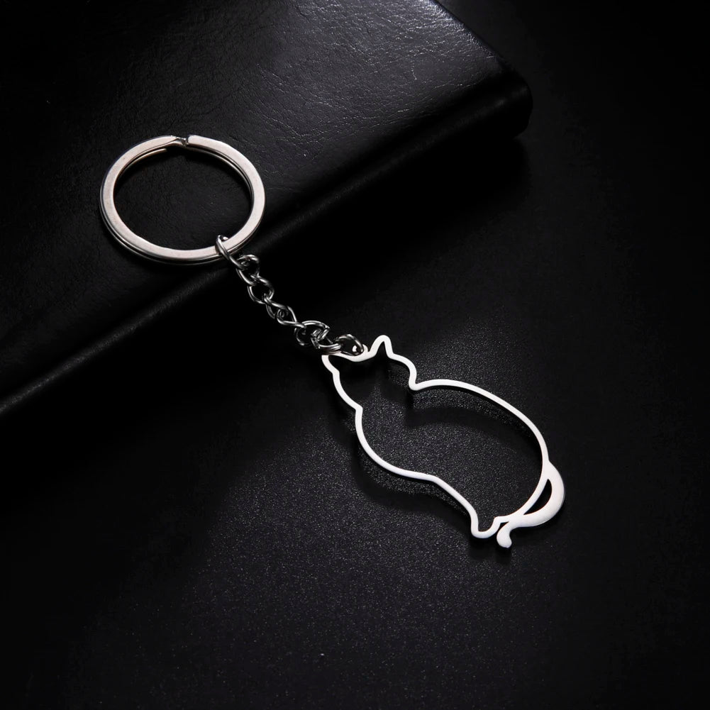 COOLTIME Wolf Keychain Fox Tiger Bear Animal Pendant Unicorn Rabbit Stainless Steel Keyring Men Women Car Key Chain Jewelry Gift