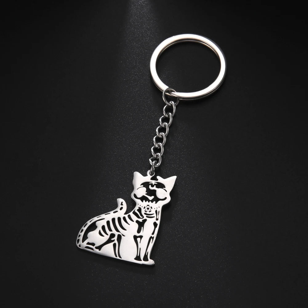 COOLTIME Wolf Keychain Fox Tiger Bear Animal Pendant Unicorn Rabbit Stainless Steel Keyring Men Women Car Key Chain Jewelry Gift