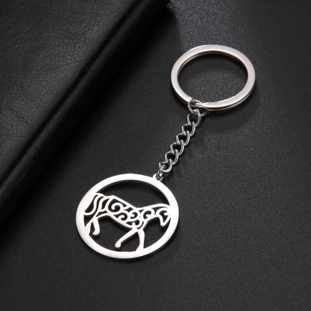 COOLTIME Wolf Keychain Fox Tiger Bear Animal Pendant Unicorn Rabbit Stainless Steel Keyring Men Women Car Key Chain Jewelry Gift