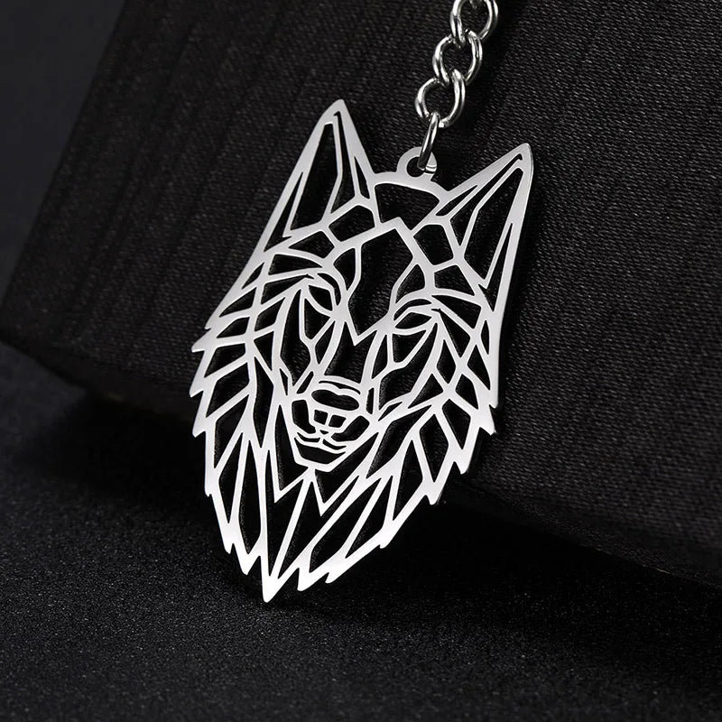 COOLTIME Wolf Keychain Fox Tiger Bear Animal Pendant Unicorn Rabbit Stainless Steel Keyring Men Women Car Key Chain Jewelry Gift