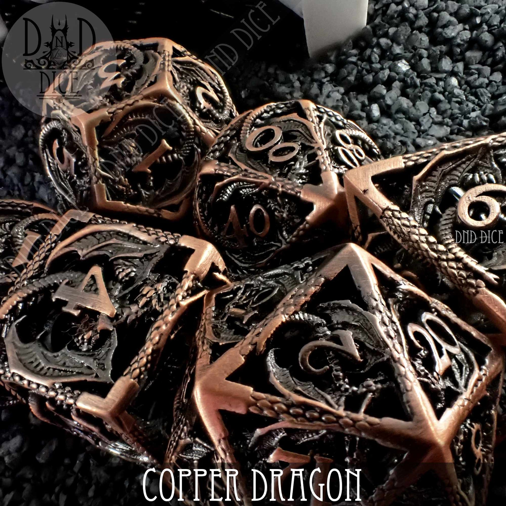 Copper Dragon Metal Dice Set (Gift Box)