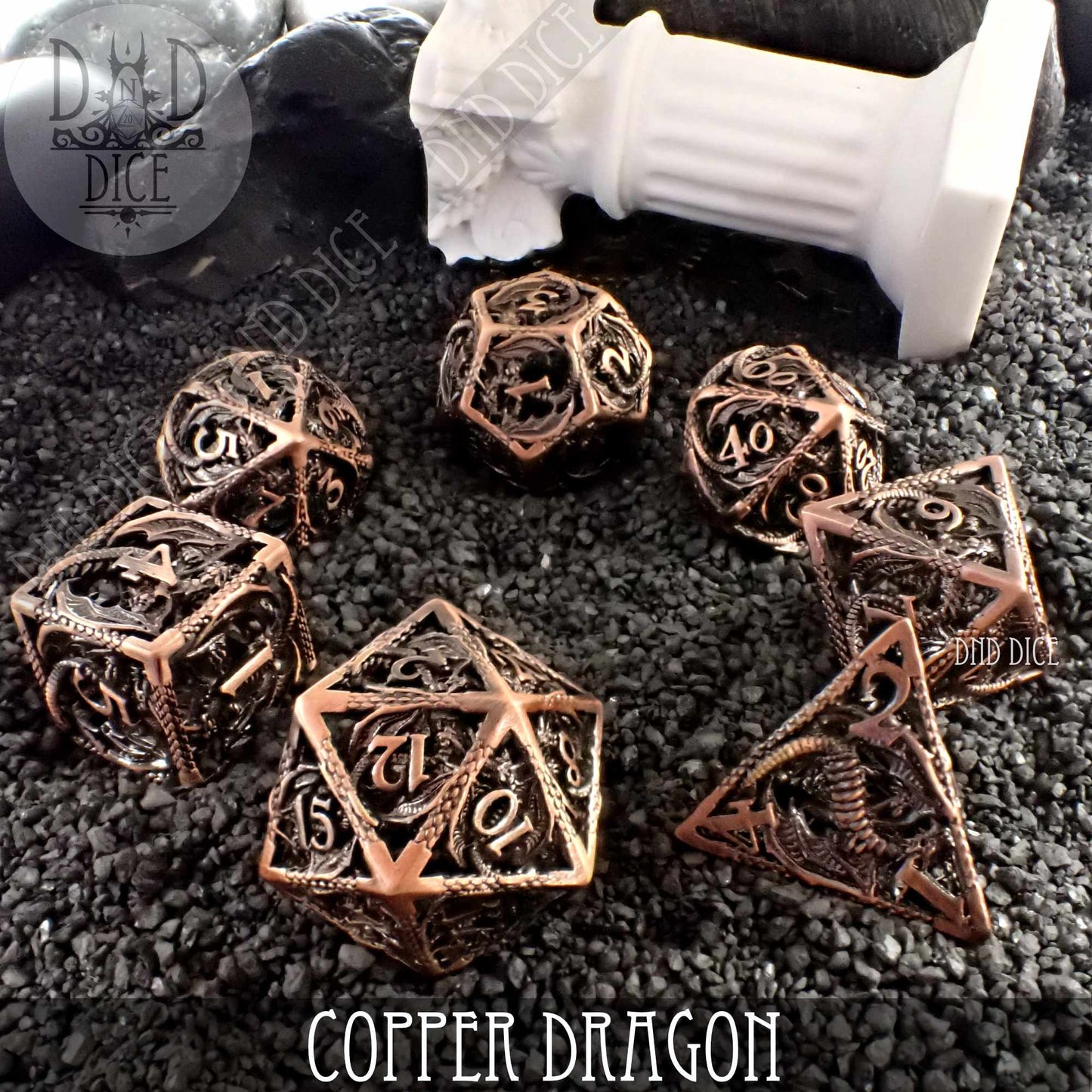 Copper Dragon Metal Dice Set (Gift Box)