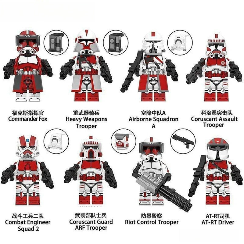 Coruscant Guard Clone troopers Set of 8 | Lego Minifigures Custom Toys