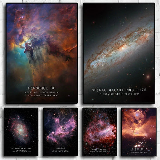 Cosmic Galaxy Coordinates Canvas Art Posters and Prints Space View Modern Art Painting on the Wall Art Picture Room Decor Cuadro