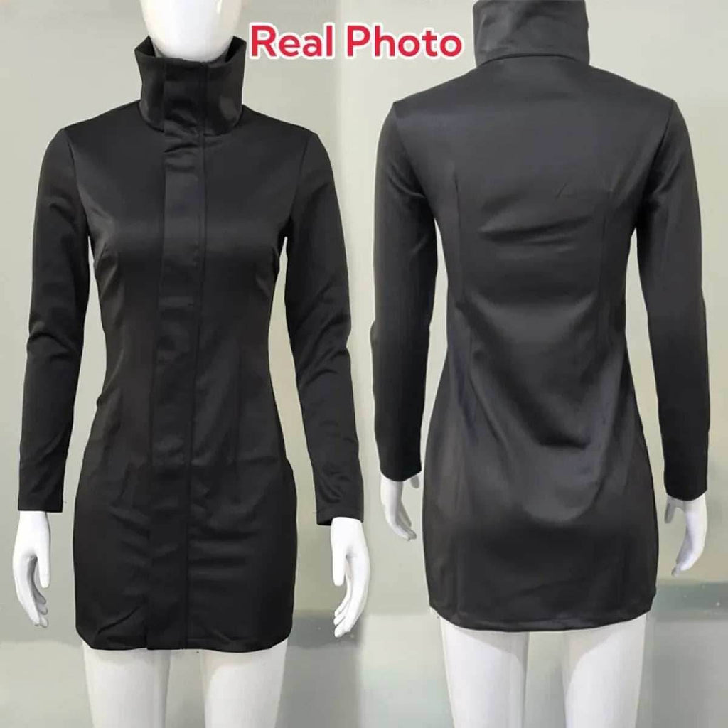 Gojo-Inspired Bodycon Cosplay Dress – Stretch Fit with Glasses Set - Costume Set / M