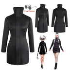 Gojo-Inspired Bodycon Cosplay Dress – Stretch Fit with Glasses Set - Costume Set / M