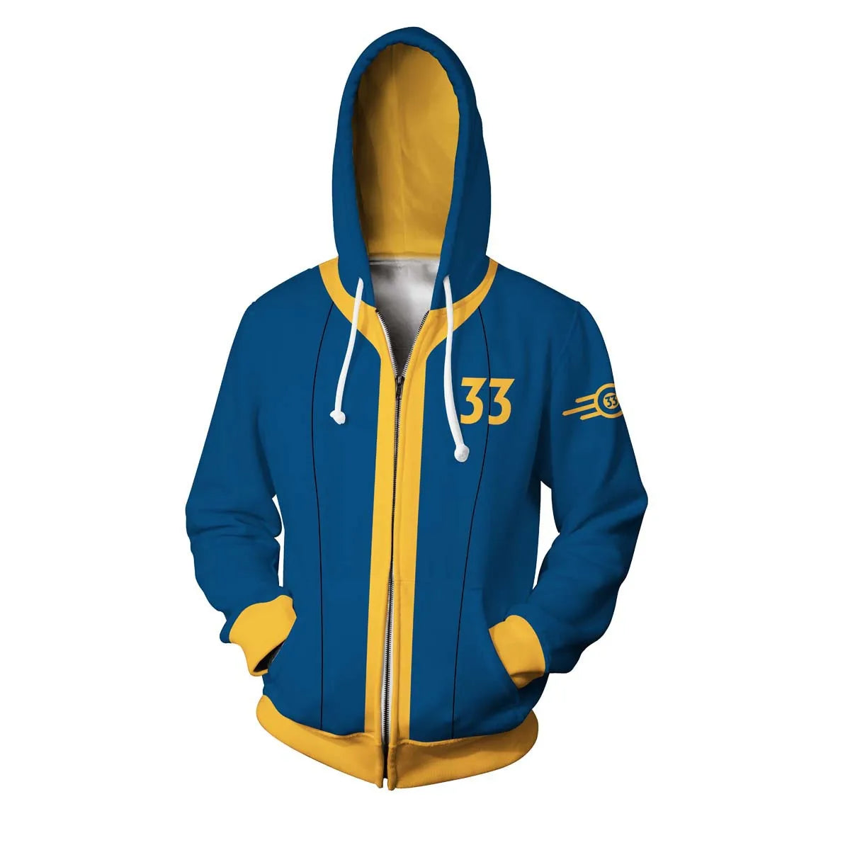 Cosplay Fallout Zipper Up Hoodies Tops Jackets Anime 3D Print Sweatshirt for Adult Men's and Women's Coat Fashion Streetwear