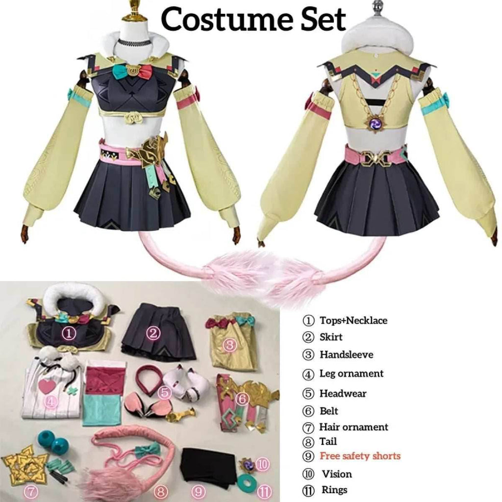 Genshin Varesa Cosplay Set – Kawaii Fantasy Uniform Costume - Costume Set / S