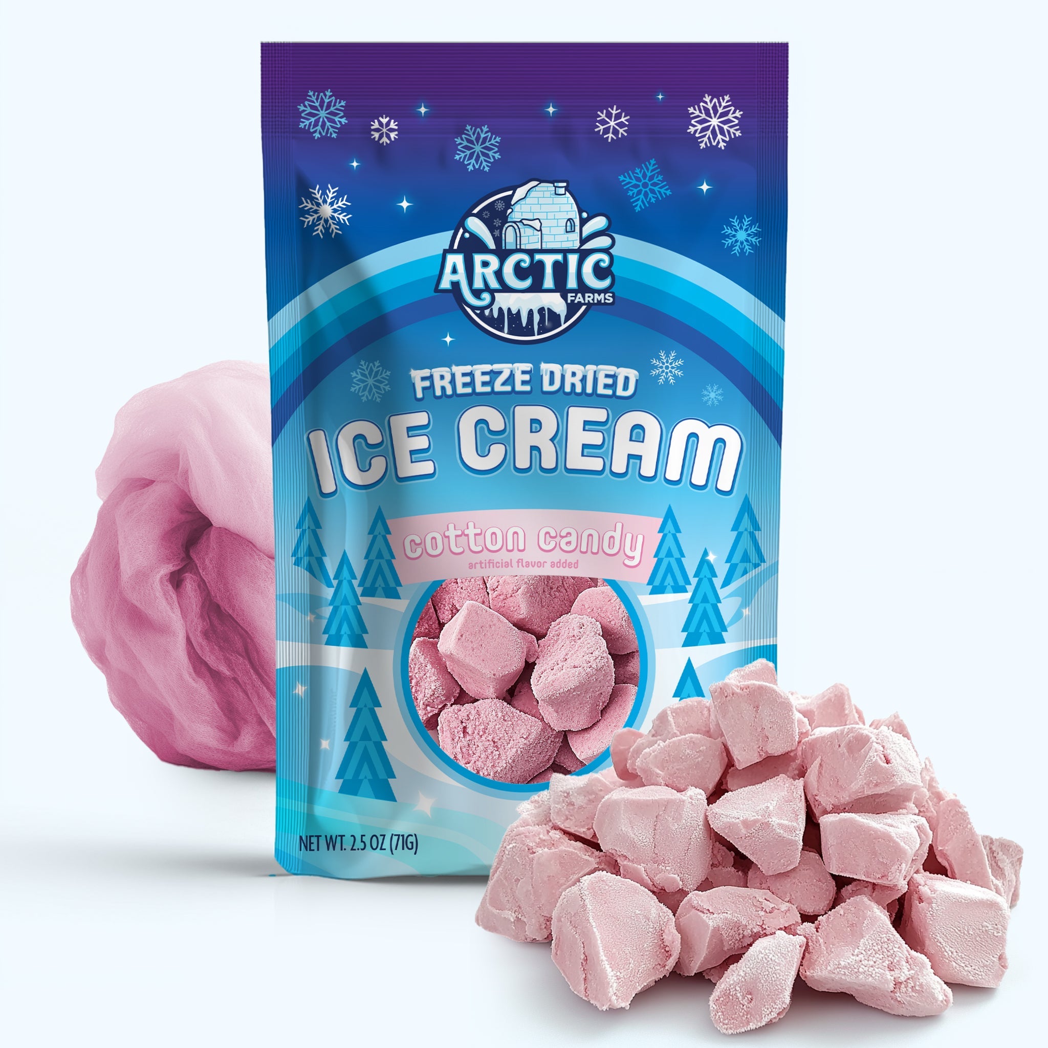 Freeze Dried Ice Cream That Does Not Melt (Bits) Cotton Candy Pink