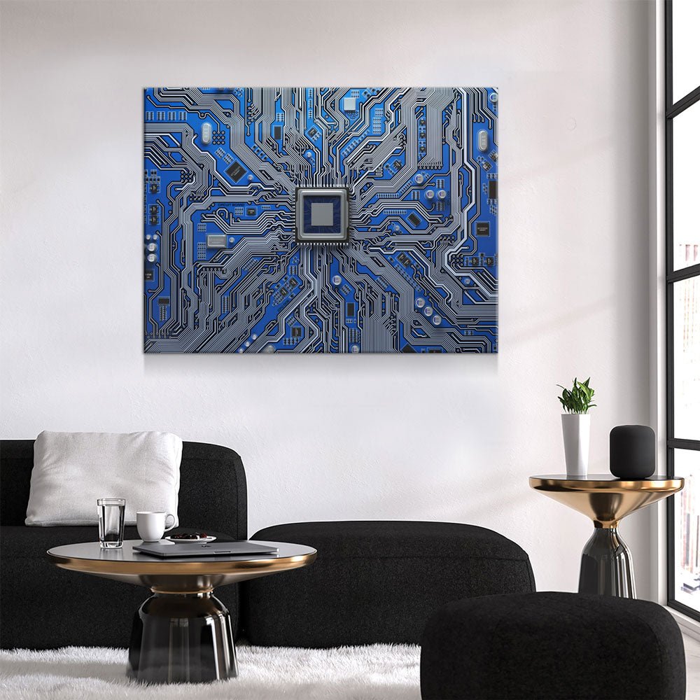 CPU Wall Art, Computer Motherboard CPU, Circuit Board System Chip With Core Processor