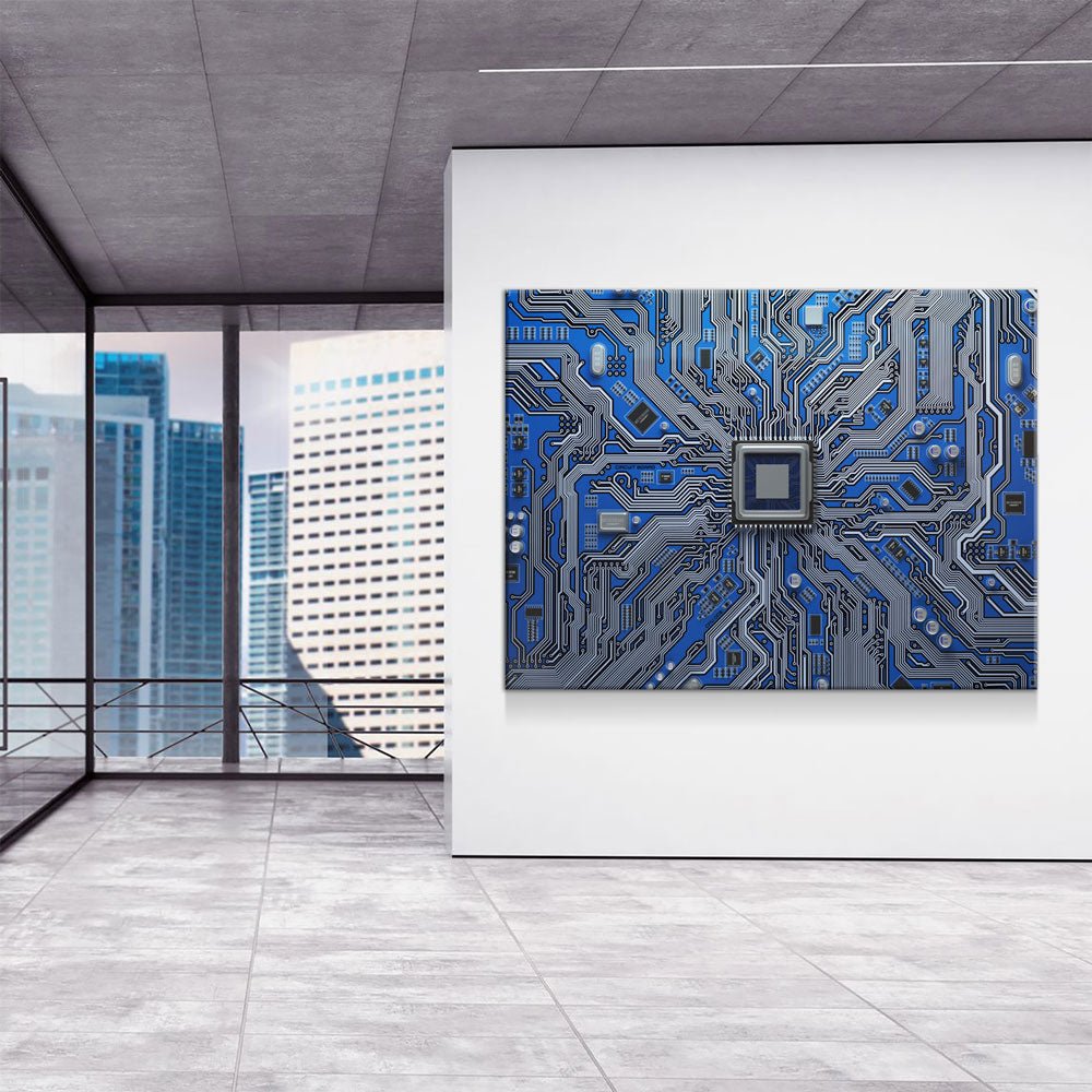 CPU Wall Art, Computer Motherboard CPU, Circuit Board System Chip With Core Processor