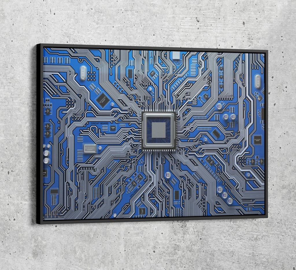 CPU Wall Art, Computer Motherboard CPU, Circuit Board System Chip With Core Processor