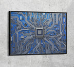 CPU Wall Art, Computer Motherboard CPU, Circuit Board System Chip With Core Processor