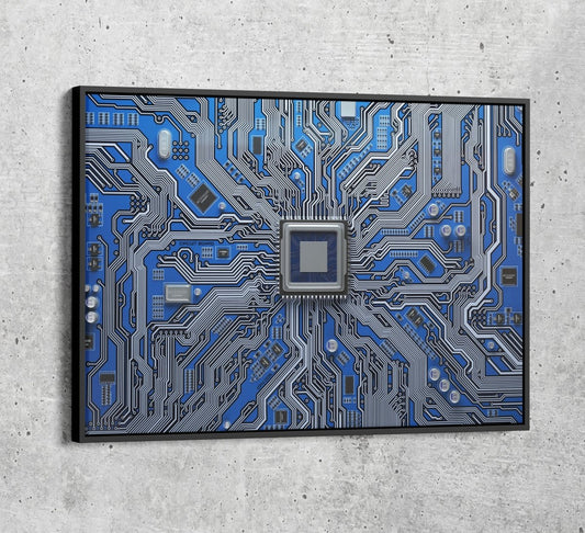 CPU Wall Art, Computer Motherboard CPU, Circuit Board System Chip With Core Processor