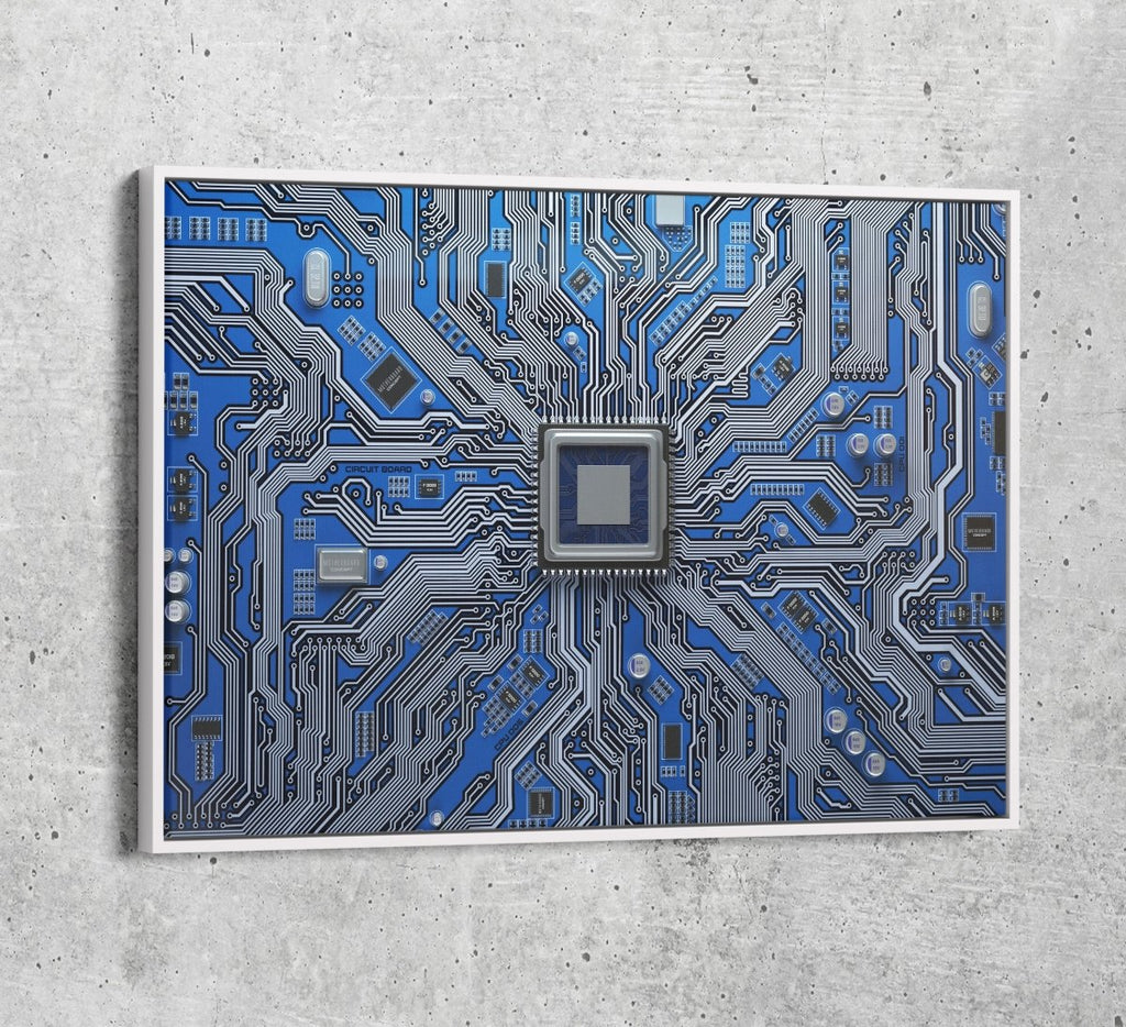 CPU Wall Art, Computer Motherboard CPU, Circuit Board System Chip With Core Processor