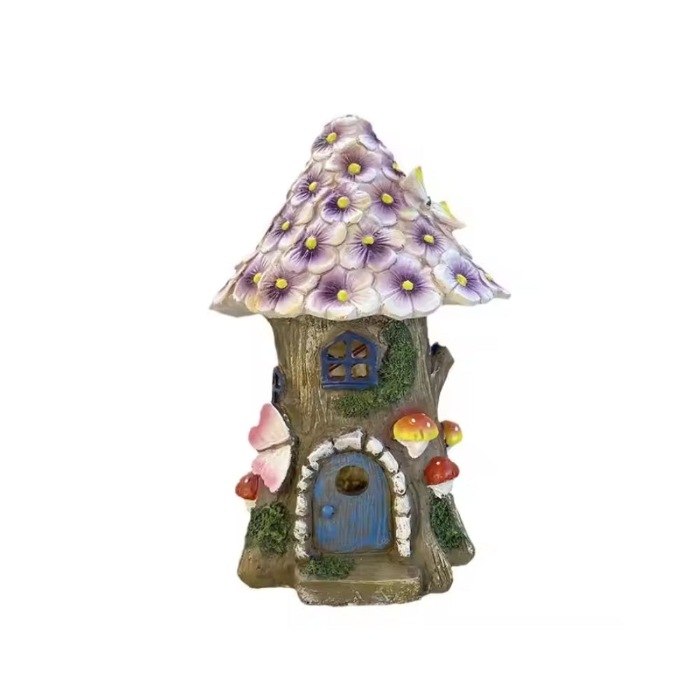 Craft Miniature Flower House Solar LED Lights Garden Fairy