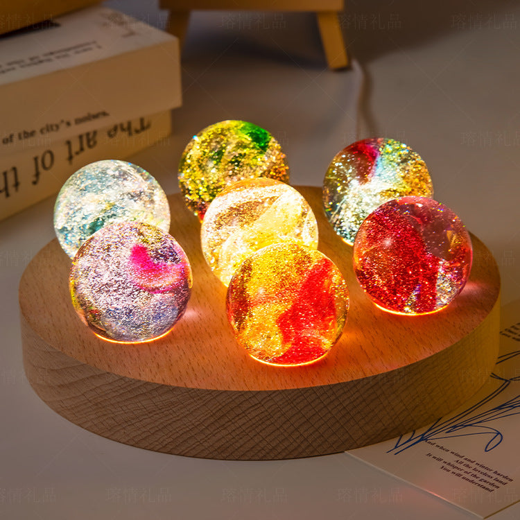 Creative Colored Glaze Luminous Crystal Dragon Balls