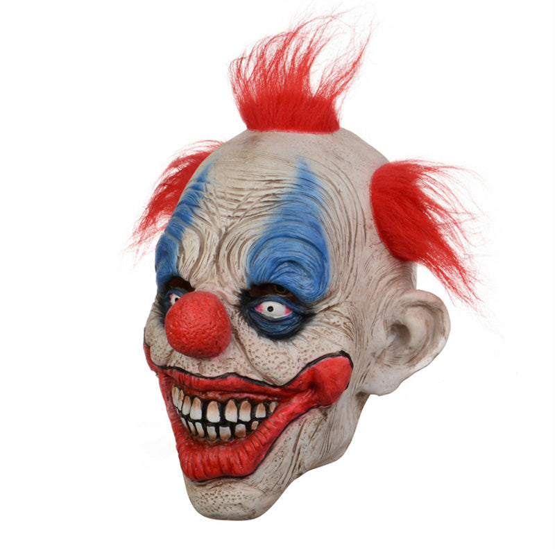 Creepy Halloween Mask,Smiling Demons Cosplay Props,Terror Ghost Dance Party Mask,Evil Latex Mask For Halloween Costume Party Props, Redhead Clown Mask