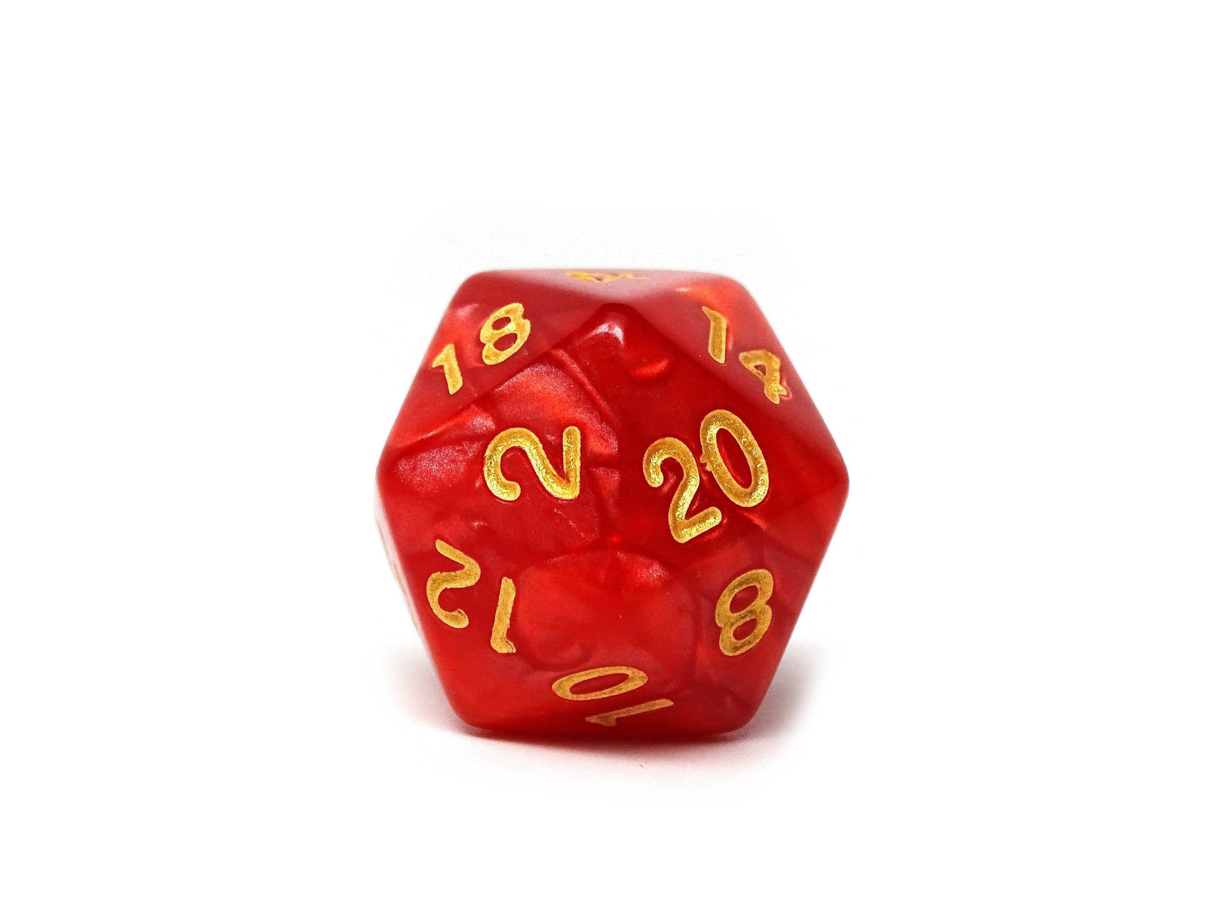 Crimson Marble Dice Collection - 7 Piece Set - 