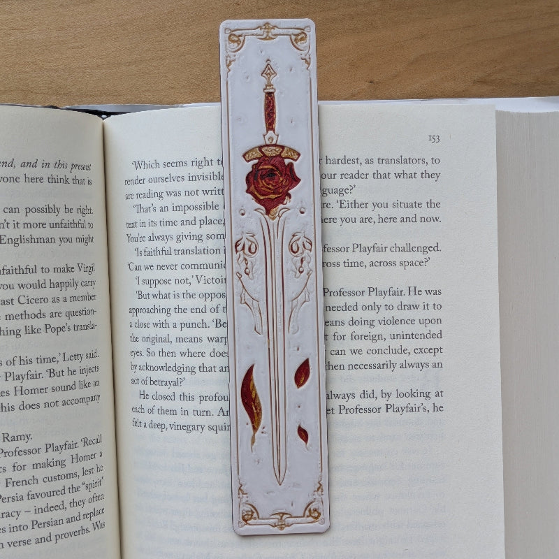 Crimson Oath III Rose Sword Bookmark Romantic Medieval Art