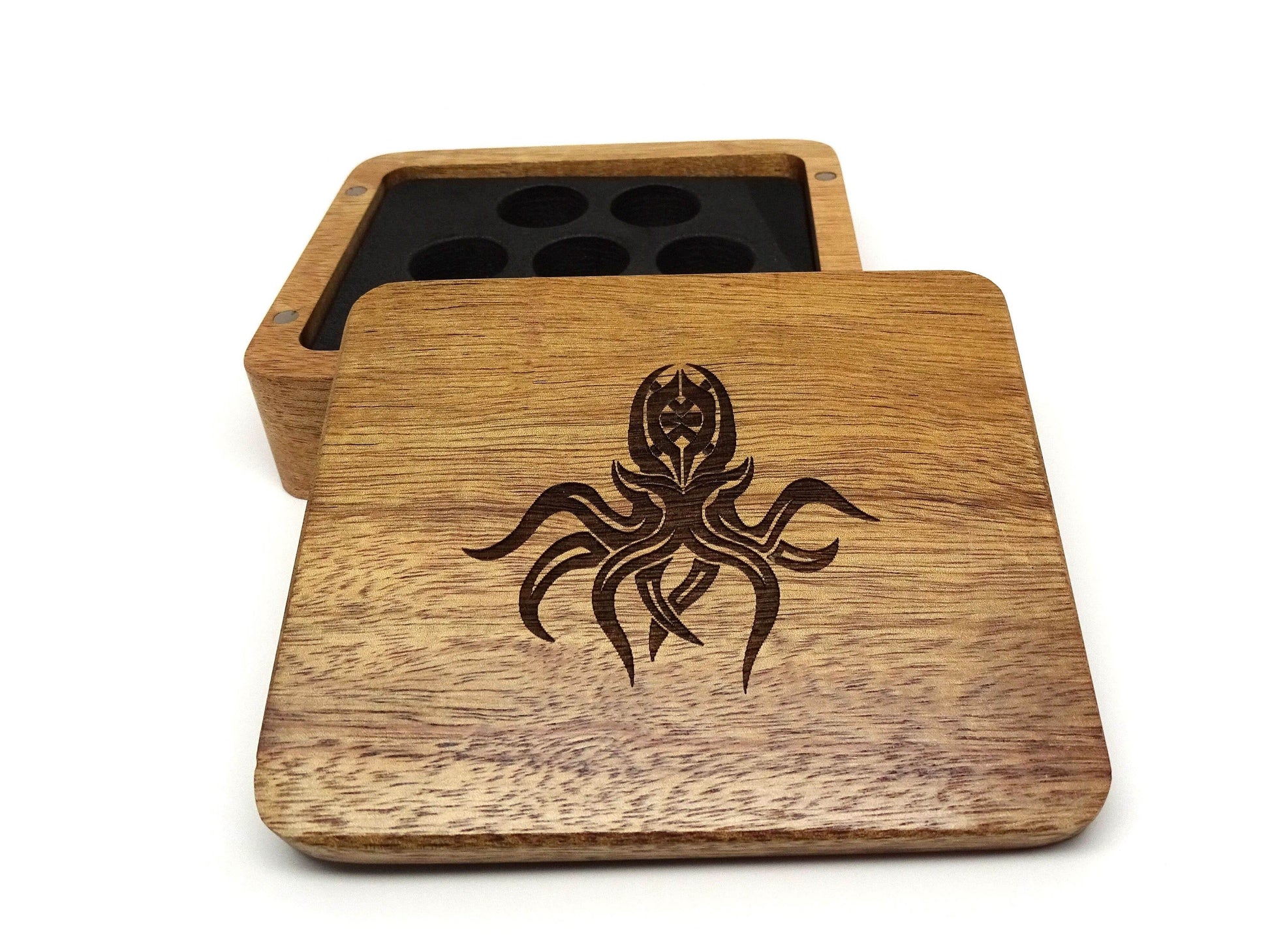 Cthulhu Wooden Dice Case - Walnut Wood