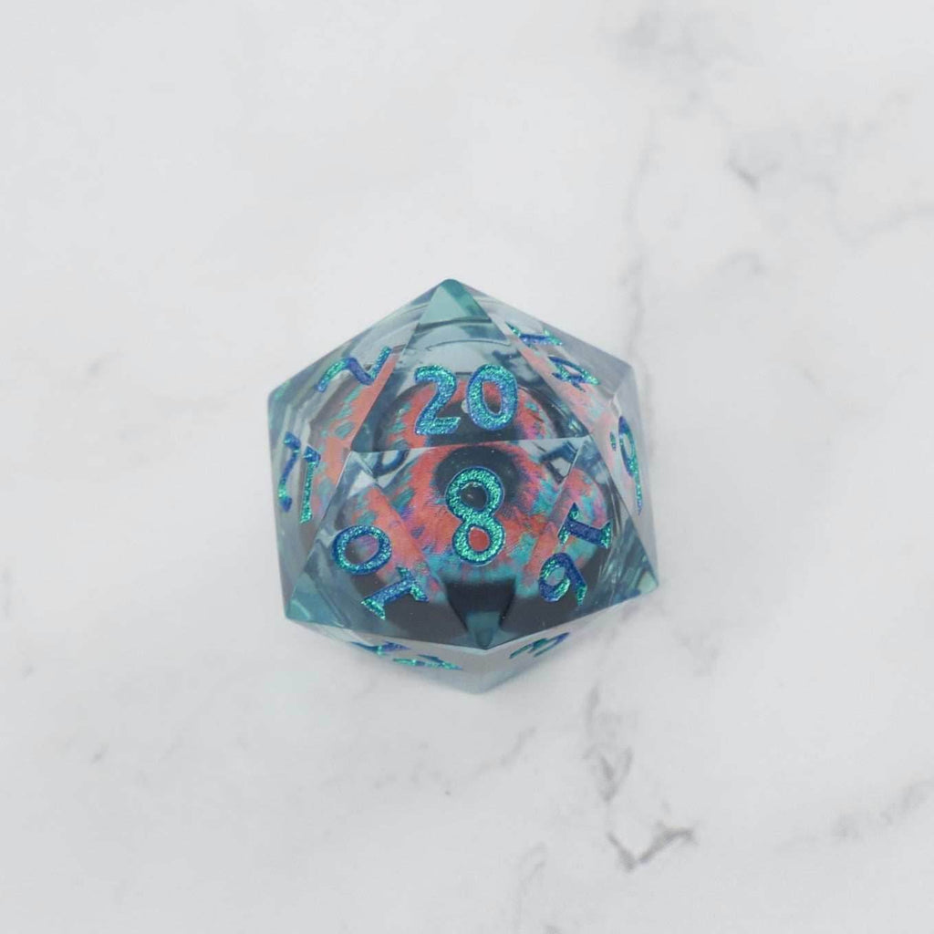 Cthulhu's Eye | 7 Piece Moving Eye DnD Dice Set | Acrylic RPG Gaming Dice - 