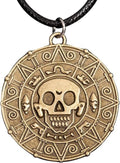 Cursed Pirates Aztec Coin Medallion Necklace Halloween Cosplay Costume Accessory