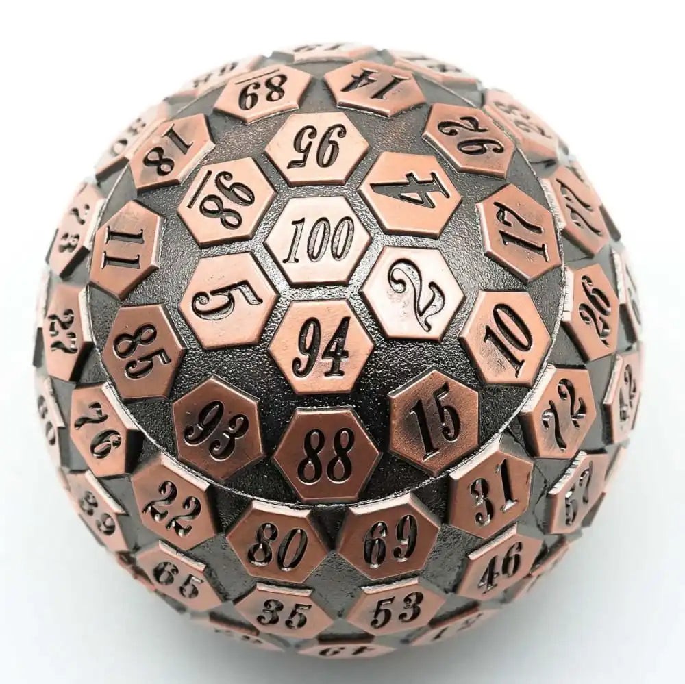 Cusdie 100 Sided Dice 1Pc Giant Ancient Metal Dice D100 Polyhedral Dice for D&D Role Playing Game Pathfinder Dice Board Games