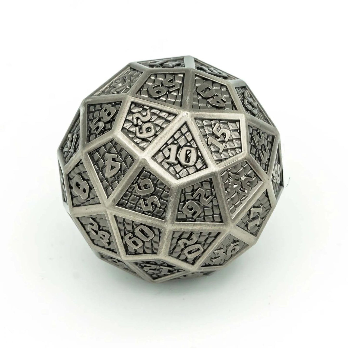 Cusdie 1Pc 42MM D60 Metal Dice 60 Sided Dice Giant Ancient D60 Polyhedral Dice for D&D Role Playing Game Pathfinder Board Games