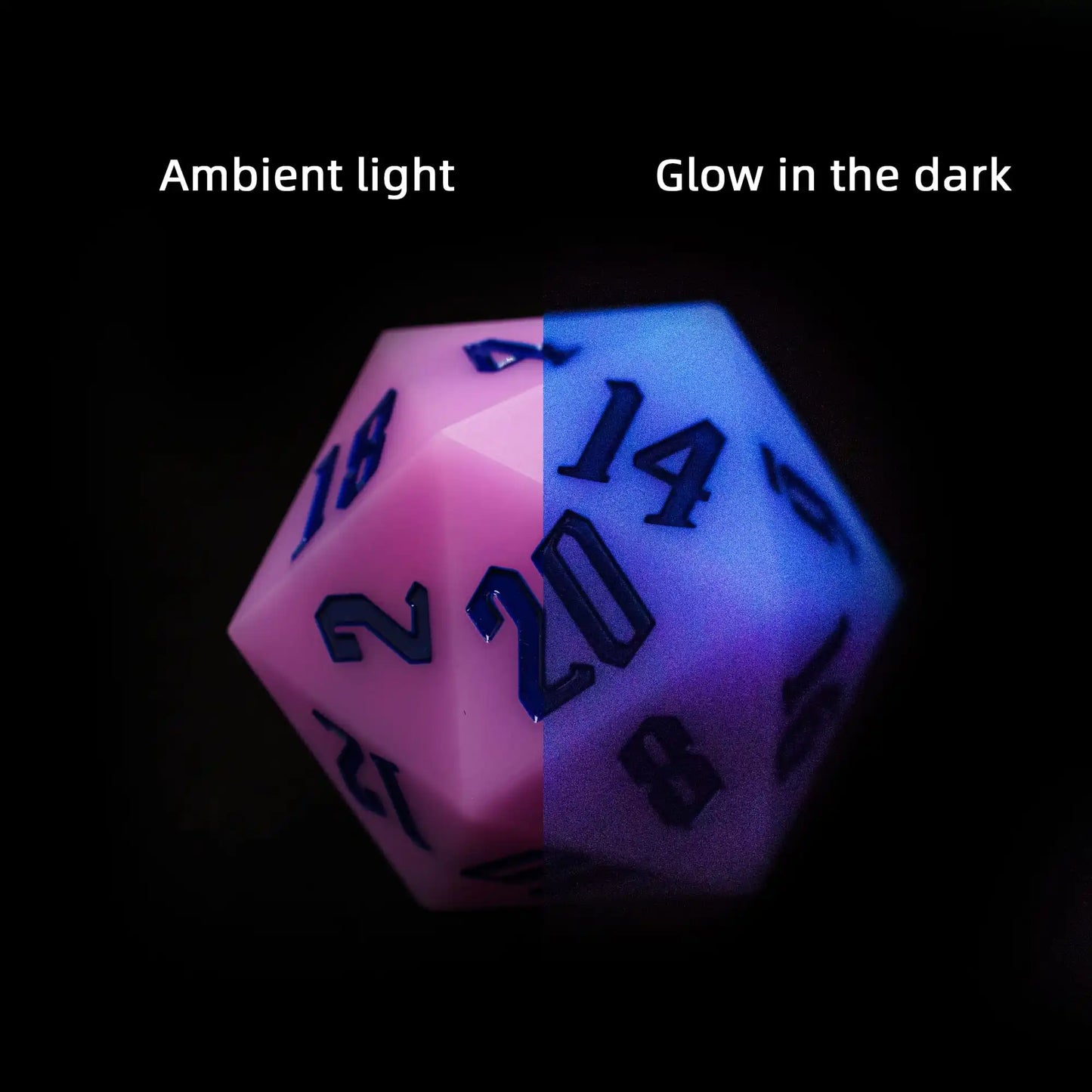 Cusdie 1Pc Silicone D20 55MM 20 Sided Dice Variable Color D20 Softness Elastic Polyhedral Dice for Role Playing Board Games